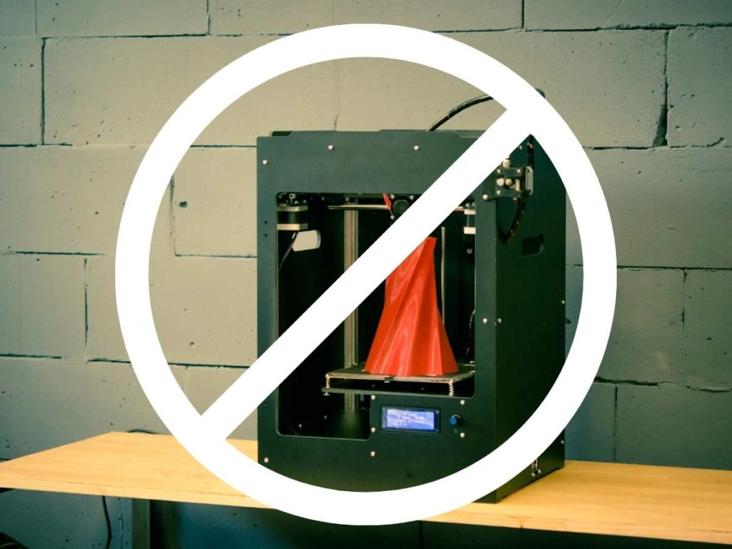 3d printer with forbidden logo