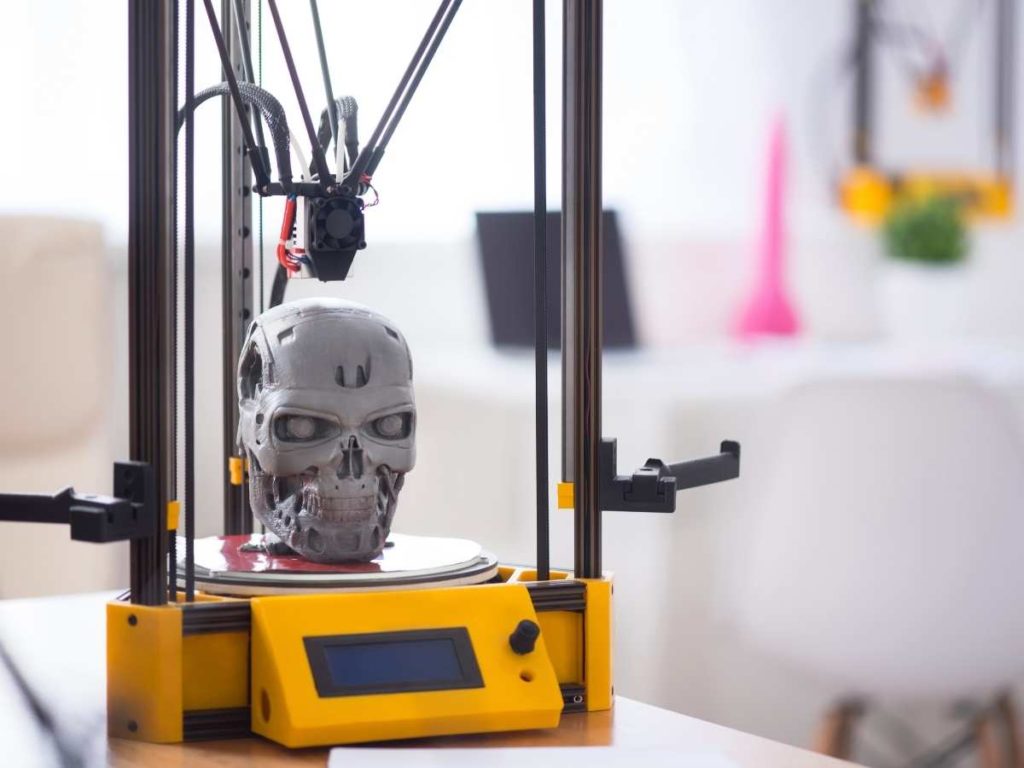 3d printer with a 3d printed skull