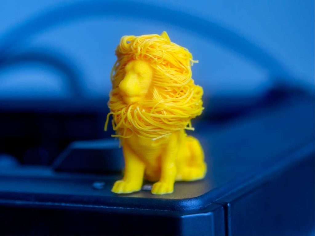 resin 3d printed yellow lion