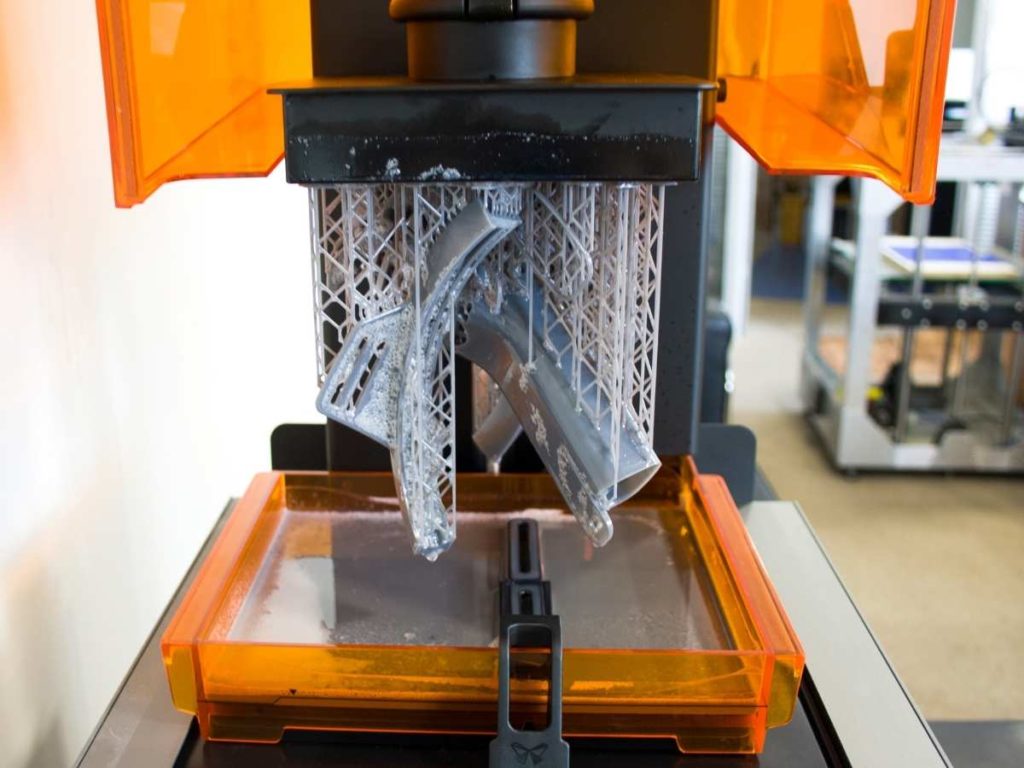resin printer paused during the printing process