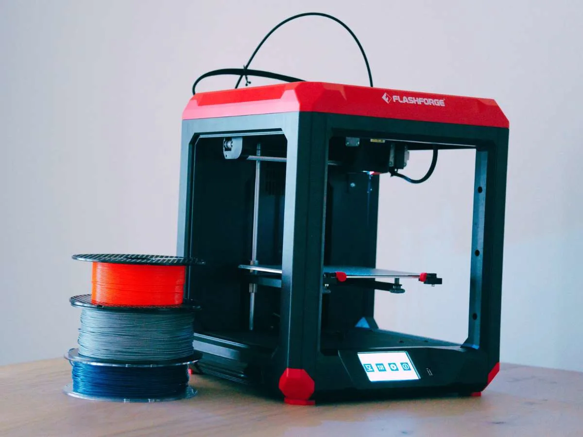 flashforge finder 3 printer with 3 spools of filament