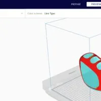 cura slicer with an object with supports
