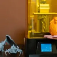 resin 3d printer with several 3d printed objects