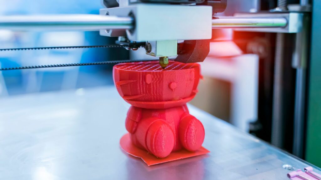 3d printing a red object with under extrusion