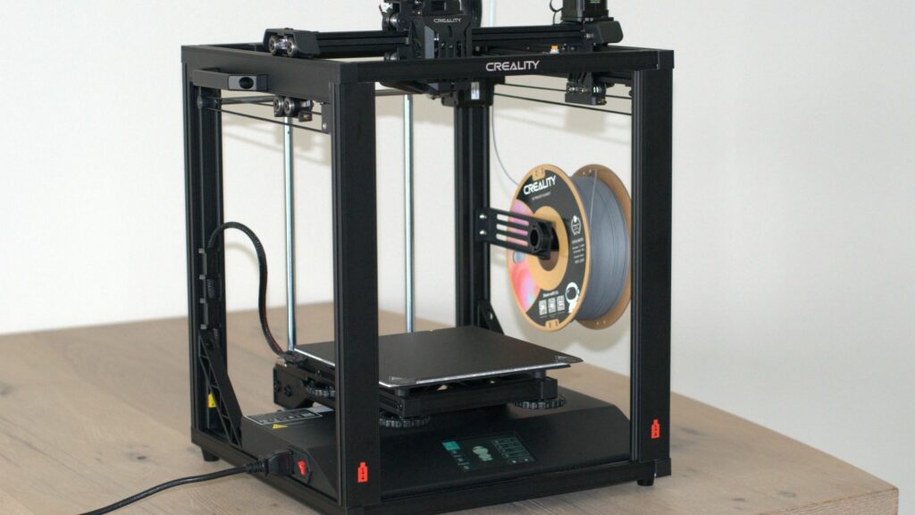 creality ender 5 s-1 3d printer with one spool of grey filament